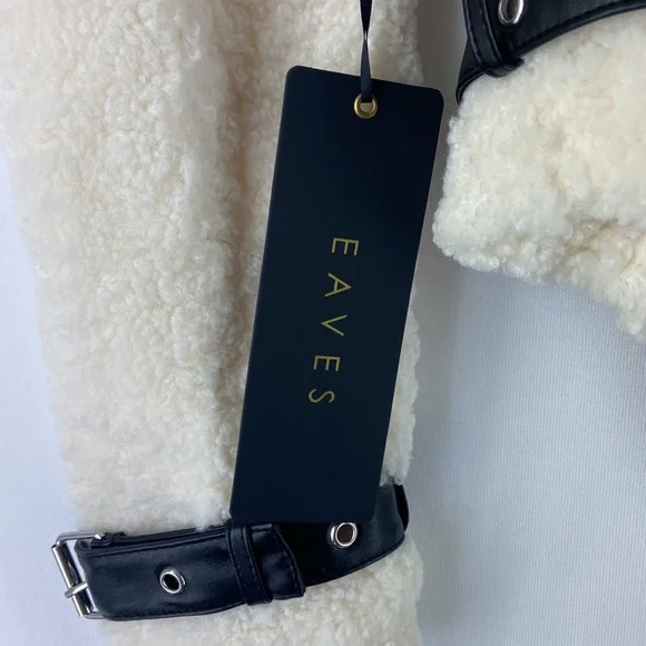 REVOLVE EAVES Caden Faux Fur Jacket in Coconut Size S - Picture 7 of 7